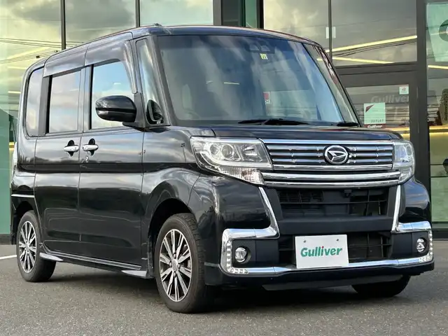 ダイハツ タント カスタムX トップED LTD SAⅢ 鹿児島県 2018(平30)年 7.4万km ブラックマイカメタリック 純正ＳＤナビ/　　CD/DVD/BT/ワンセグ/アラウンドビューモニター/両側パワースライドドア/LEDヘッドライト/シートヒーター/純正14インチアルミホイール/アイドリングストップ/スマートキー/社外ETC/クリアランスソナー