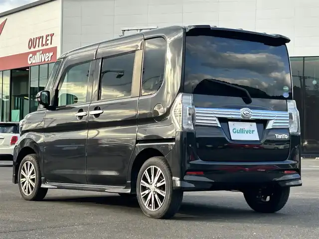 ダイハツ タント カスタムX トップED LTD SAⅢ 鹿児島県 2018(平30)年 7.4万km ブラックマイカメタリック 純正ＳＤナビ/　　CD/DVD/BT/ワンセグ/アラウンドビューモニター/両側パワースライドドア/LEDヘッドライト/シートヒーター/純正14インチアルミホイール/アイドリングストップ/スマートキー/社外ETC/クリアランスソナー