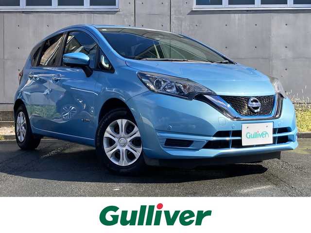 日産 ノート e－パワー X 静岡県 2017(平29)年 7.2万km 青 衝突軽減ブレーキ/踏み間違い衝突防止アシスト/フロント＆バックソナー/日産オリジナルナビ（MM316D-W）/　AM FM CD DVD Bluetooth USB MEMORYMUSIC/フルセグTV/アラウンドビューモニター/ETC/ドライブレコーダー/スマートルームミラー/LEDヘッドライト/オートライト/純正フロアマット/インテリジェントキー×2本