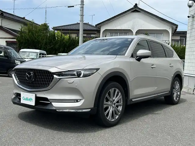 マツダ ＣＸ－８ XD エクスクルーシブモード 山形県 2021(令3)年 4万km プラチナクォーツメタリック 禁煙車/ワンオーナー/4WD/純正SDナビ/・TV/AM/FM/Bluetooth/アダプティブクルーズコントロール/アイドリングストップ/ブラインドスポットモニタリング/レーンキープアシスト/衝突被害軽減ブレーキ/車線逸脱警報/横滑り防止装置/盗難防止装置/LEDヘッドライト/オートライト/レザーシート/パワーシート/シートヒーター/パワーバックドア/全周囲カメラ/ドライブレコーダー/ETC/冬タイヤ積み込み/保証書/取扱説明書