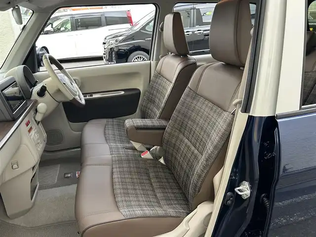 スズキ ラパン ＬＣ X 大阪府 2025(令7)年 0.2万km ノクターンブルーパールメタリック/ソフトベージュ 2トーン ワンオーナー/社外ナビ/（フルセグ／ＢＴ／ＣＤ／ＤＶＤ）/衝突軽減システム/コーナーセンサー/レーンキープアシスト/ハーフレザーシート/前席シートヒーター/ルーフキャリア/オートライト/LEDヘッドライト/ドライブレコーダー/純正ホイールキャップ/保証書/取り扱い説明書/スペアキー
