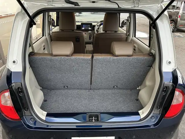 スズキ ラパン ＬＣ X 大阪府 2025(令7)年 0.2万km ノクターンブルーパールメタリック/ソフトベージュ 2トーン ワンオーナー/社外ナビ/（フルセグ／ＢＴ／ＣＤ／ＤＶＤ）/衝突軽減システム/コーナーセンサー/レーンキープアシスト/ハーフレザーシート/前席シートヒーター/ルーフキャリア/オートライト/LEDヘッドライト/ドライブレコーダー/純正ホイールキャップ/保証書/取り扱い説明書/スペアキー