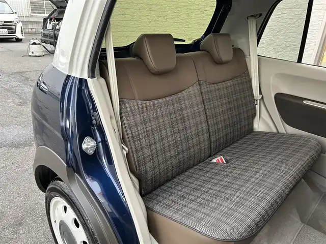 スズキ ラパン ＬＣ X 大阪府 2025(令7)年 0.2万km ノクターンブルーパールメタリック/ソフトベージュ 2トーン ワンオーナー/社外ナビ/（フルセグ／ＢＴ／ＣＤ／ＤＶＤ）/衝突軽減システム/コーナーセンサー/レーンキープアシスト/ハーフレザーシート/前席シートヒーター/ルーフキャリア/オートライト/LEDヘッドライト/ドライブレコーダー/純正ホイールキャップ/保証書/取り扱い説明書/スペアキー
