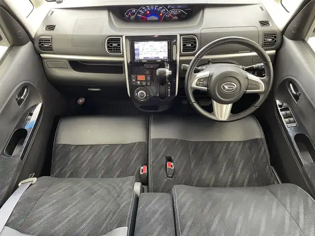 ダイハツ タント カスタム RS トップED SAⅡ 滋賀県 2016(平28)年 5.7万km パールホワイトⅢ 純正ナビ/Bluetooth/CD/DVD/フルセグTV/バックカメラ/両側電動スライドドア/ハーフレザー/ステアリングリモコン/アイドリングストップ/純正LEDヘッドライト/純正15インチアルミホイール/オートライト/スマートキー/スペアキー/ETC