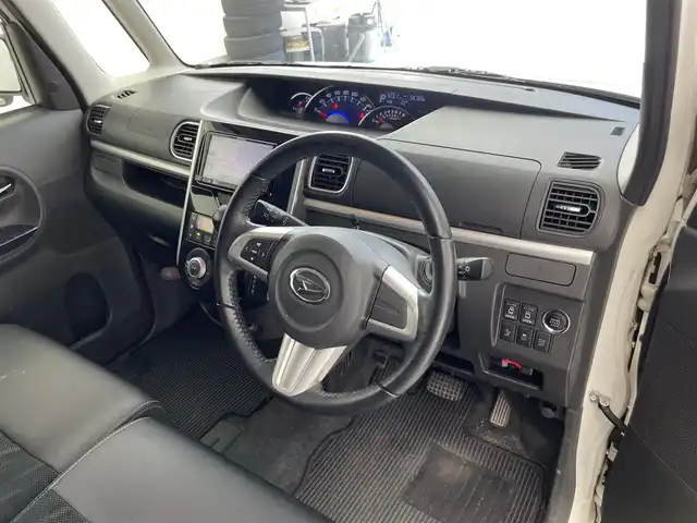 ダイハツ タント カスタム RS トップED SAⅡ 滋賀県 2016(平28)年 5.7万km パールホワイトⅢ 純正ナビ/Bluetooth/CD/DVD/フルセグTV/バックカメラ/両側電動スライドドア/ハーフレザー/ステアリングリモコン/アイドリングストップ/純正LEDヘッドライト/純正15インチアルミホイール/オートライト/スマートキー/スペアキー/ETC