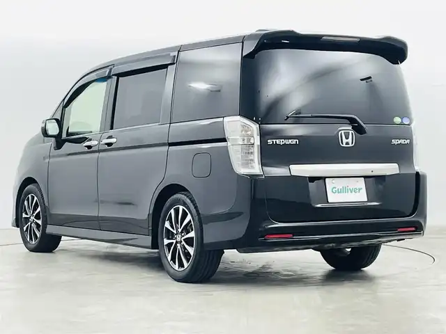 ホンダ ステップワゴン スパーダ Z クールスピリット 福島県 2013(平25)年 5万km プレミアムスパークルブラックパール 社外ナビ（MDV-737DT）/・フルセグTV/・BT.CD/DVD.USB.AM/FM/バックカメラ/両側パワースライドドア/ETC/革巻きステアリング/パドルシフト/純正AW/スマートキー/HIDヘッドライト/純正フロアマット/ドアバイザー/ウィンカーミラー/電動格納ミラー