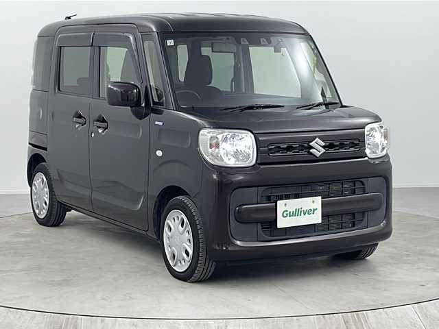 スズキ スペーシア HYBRID G 熊本県 2021(令3)年 1.4万km アーバンブラウンパールメタリック 社外SDナビ/・フルセグTV/CD/DVD/SD/BT/・バックカメラ/スズキセーフティサポート/・衝突軽減ブレーキ/・車線逸脱警報/・パーキングセンサー/前方ドライブレコーダー/ビルトインETC/アイドリングストップ/オートライト/LEDヘッドライト/ヘッドライトレベライザー/スマートキー/プッシュスタート/社外フロアマット/純正ドアバイザー/保証書/取扱説明書(車両・ナビ)