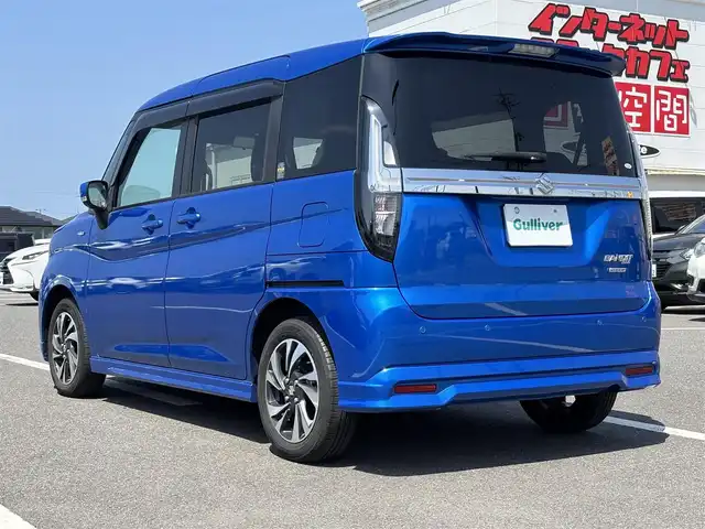 スズキ ソリオ バンディット HV MV 大分県 2022(令4)年 3万km スピーディーブルーM ・純正ナビ(CD.DVD.SD.BT.USB)/・フルセグテレビ/・ヘッドアップディスプレイ/・デュアルカメラブレーキサポート/・レーダークルーズコントロール/・片側パワースライドドア/・ETC 2.0/・ドライブレコーダー/・リアセンサー/・シートヒーター/・ロールシェード/・スマートキー/・スペアキー/・プッシュスタートボタン/・ステアリングリモコン