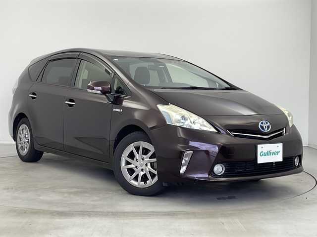 トヨタ プリウス α S チューンブラック 兵庫県 2014(平26)年 10.1万km ブラキッシュレッドマイカ 　ワンセグテレビ/　バックカメラ/　アイドリングストップ/　ウィンカーミラー/　ドアバイザー/　プッシュスタート/　ETC/　スマートキー/　フォグランプ/　HIDライト/　オートライト/　スペアキー