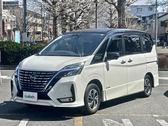 日産 セレナ e－パワー ハイウェイスター V 神奈川県 2020(令2)年 4.1万km ブリリアントホワイトパール 2トーン ワンオーナー/全方位運転支援システム/プロパイロット/純正ディーラーOPナビ/CD/DVD/Bluetooth/地デジ/アラウンドビューモニター/フリップダウンモニター/ETC車載器/ドライブレコーダー/両側パワースライドドア/寒冷地仕様/ネオソフィール/コンビ防水シート/シートヒーター(前席)/電動パーキングブレーキ/保証書/取説/スペアキーあり