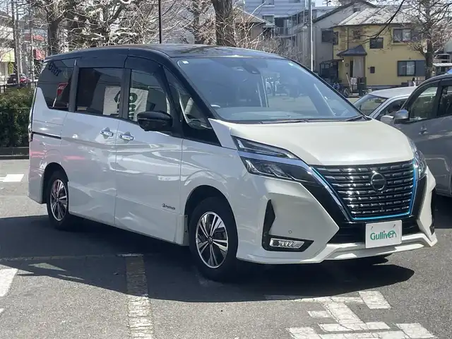 日産 セレナ e－パワー ハイウェイスター V 神奈川県 2020(令2)年 4.1万km ブリリアントホワイトパール 2トーン ワンオーナー/全方位運転支援システム/プロパイロット/純正ディーラーOPナビ/CD/DVD/Bluetooth/地デジ/アラウンドビューモニター/フリップダウンモニター/ETC車載器/ドライブレコーダー/両側パワースライドドア/寒冷地仕様/ネオソフィール/コンビ防水シート/シートヒーター(前席)/電動パーキングブレーキ/保証書/取説/スペアキーあり