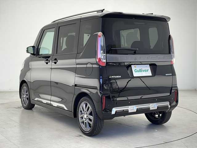 三菱 デリカミニ T プレミアム 千葉県 2025(令7)年 0.1万km未満 アメジストブラック 純正9インチディスプレイオーディオ/　Bluetooth/Apple car play/Android Auto/マイパイロット/レーダークルーズコントロール/レーンキープアシスト/衝突軽減ブレーキ/クリアランスソナー/先行車発進警報/標識認識機能/アラウンドビューモニター/ダウンヒルアシスト/オートハイビーム/電動パーキング/オートホールド/両側パワスラ/デジタルインナーミラー/ハーフレザーシート/前席シートヒーター/ステアリングヒーター/パドルシフト/ルーフレール/シートバックテーブル/後席USBソケット/ロールサンシェード/リアサーキュレーター（プラズマクラスター付）/LEDライト/フォグランプ