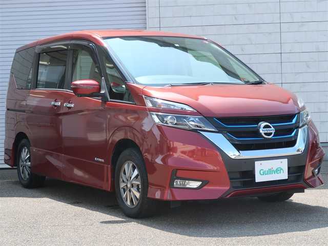 日産 セレナ e－パワー ハイウェイスター V 石川県 2018(平30)年 3.7万km マルーンレッド 純正9インチナビ/アラウンドビューモニター/インテリジェントルームミラー/プロパイロット/両側パワースライドドア/ETC/Fシートヒーター/ステアリングヒーター/純正フルセグテレビ/パーキングアシスト/衝突被害軽減システム/純正前方ドライブレコーダー/前後コーナーセンサー/ACC/純正LEDライト/純正15インチホイール