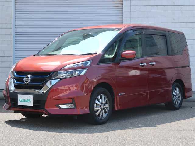 日産 セレナ e－パワー ハイウェイスター V 石川県 2018(平30)年 3.7万km マルーンレッド 純正9インチナビ/アラウンドビューモニター/インテリジェントルームミラー/プロパイロット/両側パワースライドドア/ETC/Fシートヒーター/ステアリングヒーター/純正フルセグテレビ/パーキングアシスト/衝突被害軽減システム/純正前方ドライブレコーダー/前後コーナーセンサー/ACC/純正LEDライト/純正15インチホイール