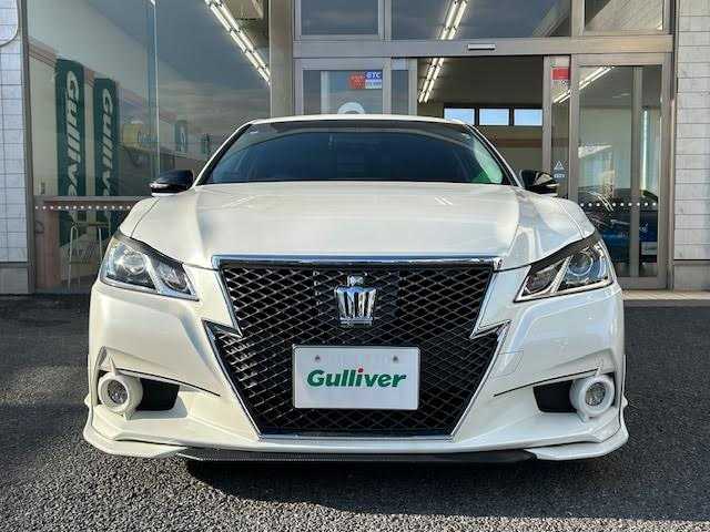 トヨタ クラウン アスリート S 埼玉県 2015(平27)年 8.2万km ホワイトパールクリスタルシャイン シートヒーター/エアシート/バックカメラ/デジタルインナーミラー/パワーシート/クルーズコントロール/Bluetooth/MT付AT/社外フルエアロ/純正アルミホイール/ドライブレコーダー/LEDヘッドライト/エスペリアダウンサス
