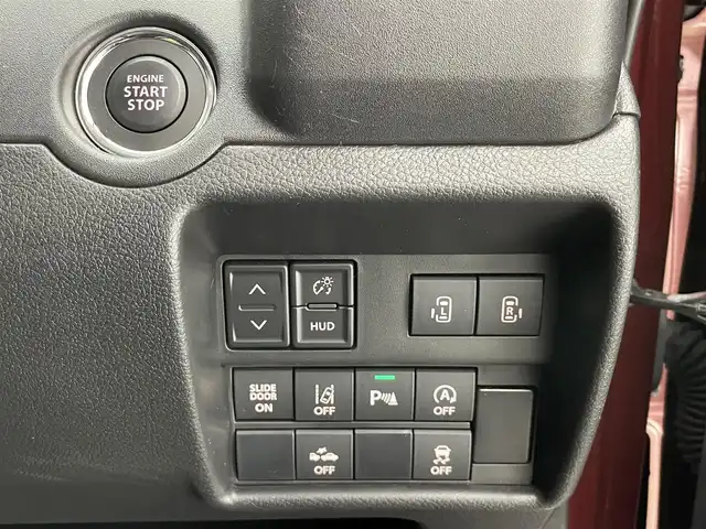 スズキ ソリオ バンディット HV MV 愛知県 2022(令4)年 1万km メロウディープレッドパール 純正９型ナビ　全方位カメラ　ＨＵＤ　両側パワスラ　禁煙　フルセグＴＶ　ＤＶＤ　追従クルコン　ＵＳＢ　シートヒーター　デュアルカメラブレーキサポート　ＥＴＣ　ＬＥＤオートライト　フォグ　リヤパーキングセンサー　純正マット　両側パワースライドドア　Bluetooth　衝突軽減　車線逸脱　スマートキー　プッシュスタート　リヤサーキュレーター