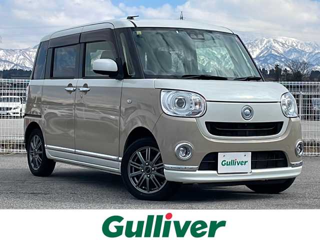 ダイハツ ムーヴ キャンバス G メイクアップ リミテッド　SAⅢ 富山県 2018(平30)年 6.5万km パールホワイトⅢ/ナチュラルベージュマイカメタリック 2トーン 4WD/スマートアシストIII/純正ディスプレイオーディオ/FM/AM/BT/USB/両側パワースライドドア/パノラマモニター/アイドリングストップ/ステアリングリモコン/オートハイビーム/オートライト/LEDヘッドライト/フォグライト/純正ドアバイザー/純正フロアマット/ETC