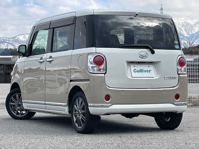 ダイハツ ムーヴ キャンバス G メイクアップ リミテッド　SAⅢ 富山県 2018(平30)年 6.5万km パールホワイトⅢ/ナチュラルベージュマイカメタリック 2トーン 4WD/スマートアシストIII/純正ディスプレイオーディオ/FM/AM/BT/USB/両側パワースライドドア/パノラマモニター/アイドリングストップ/ステアリングリモコン/オートハイビーム/オートライト/LEDヘッドライト/フォグライト/純正ドアバイザー/純正フロアマット/ETC