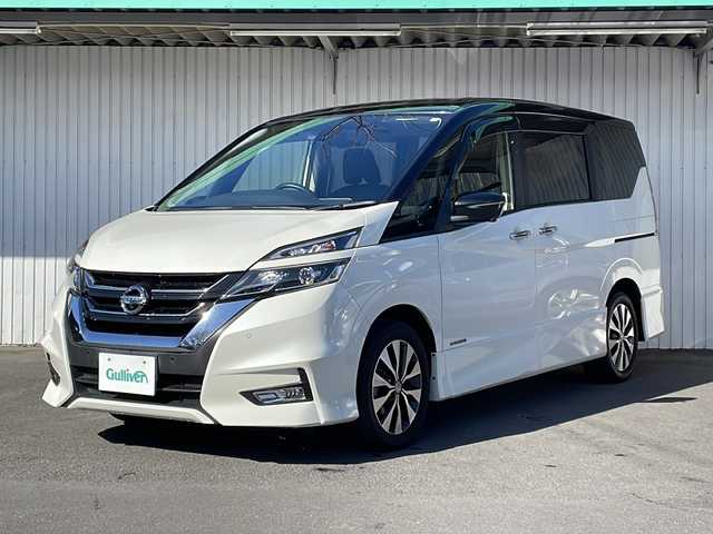 日産 セレナ ハイウェイスターVセレクションⅡ 長野県 2018(平30)年 7.3万km パール プロパイロット/衝突被害軽減システム/純正メモリナビ(型式：MM518D-L)/・AM/FM/CD/DVD/Bluetooth/USB/フルセグ/フリップダウンモニター/全周囲モニター/ビルトインETC/ドライブレコーダー/追従型クルーズコントロ―ル/純正フロアマット/純正LEDヘッドライト/オートライト/フォグランプ/ABS/横滑り防止機能/前後コーナーセンサー/レーンキープアシスト/盗難防止装置/保証書/取扱説明書