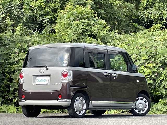 ダイハツ ムーヴ キャンバス G メイクアップ SA Ⅲ 大分県 2018(平30)年 9.9万km スムースグレーマイカメタリック/プラムブラウンクリスタルマイカ 2トーン 両側パワースライドドア/社外メモリーナビ/フルセグ/DVD/Bluetooth/バックカメラ/純正LEDヘッドライト/オートライトコントロール/ETC/スマートキー/エンジンプッシュスタート/オートハイビームアシスト/アイドリングストップ/リアソナー