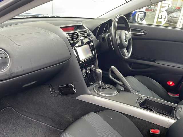 マツダ ＲＸ－８ タイプ G 東京都 2009(平21)年 8.5万km ストーミーブルーマイカ フルセグテレビ/ETC/前後ドラレコ/パドルシフト/リアスポイラー/純SDナビ/BT/SD/CD/DVD/USB/リアスポイラー/純アルミホイール/取扱説明書/保証書