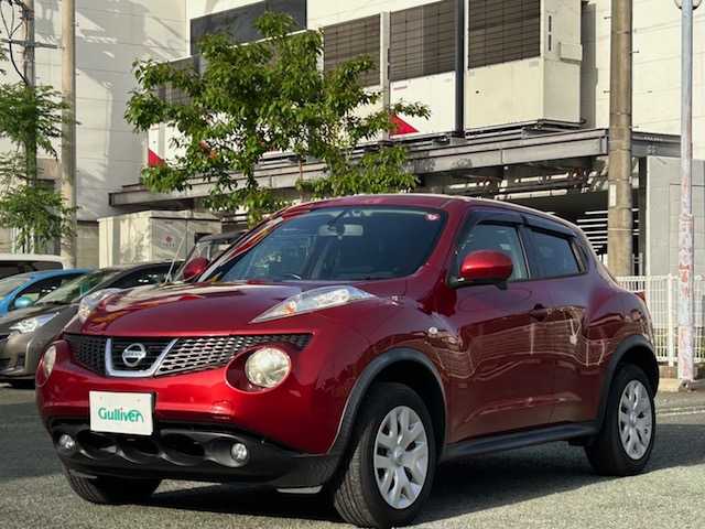 日産 ジューク 15RX タイプV 熊本県 2012(平24)年 5.2万km ラディアントレッド プッシュスタート/純正ナビ/バックカメラ/ETC/オートライト/フォグライト/純正フロアマット/純正ドアバイザー/新車保証書/取扱説明書