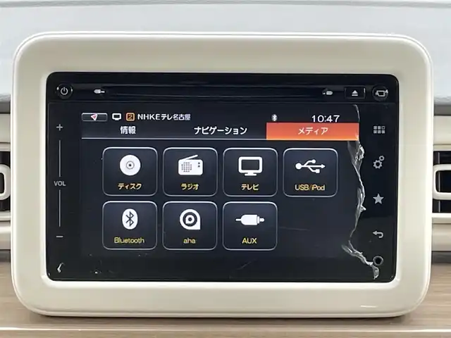 スズキ ラパン S 岐阜県 2015(平27)年 4.9万km パールホワイト 純正メモリナビ/AM FM TV CD DVD /全方位カメラ/前席シートヒーター/純正フロアマット/ETC/オートライト/フォグライト/ドアバイザー