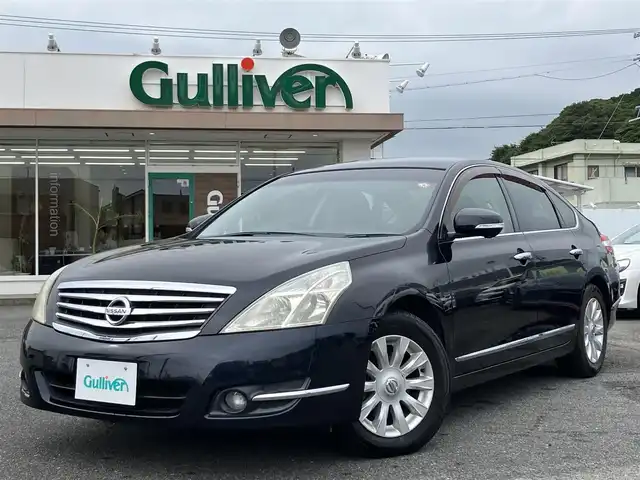 日産 ティアナ 250XL 三重県 2008(平20)年 6.4万km サファイアブラック ♪メーカーナビ/　・CD録音・Bluetooth・ラジオ/♪バックガイドカメラ/♪スマートキーx２/♪プッシュスタート/♪D/N席パワーシート/♪N席オットマン/♪革巻きステアリング/♪ステアリングスイッチ/♪ビルトインETC/♪オートライト/♪フォグライト/♪電動格納ミラー/♪ウィンカーミラー/♪フロアマット/♪ライトレベリング/♪ドアバイザー/♪プライバシーガラス/♪サイドエアバック