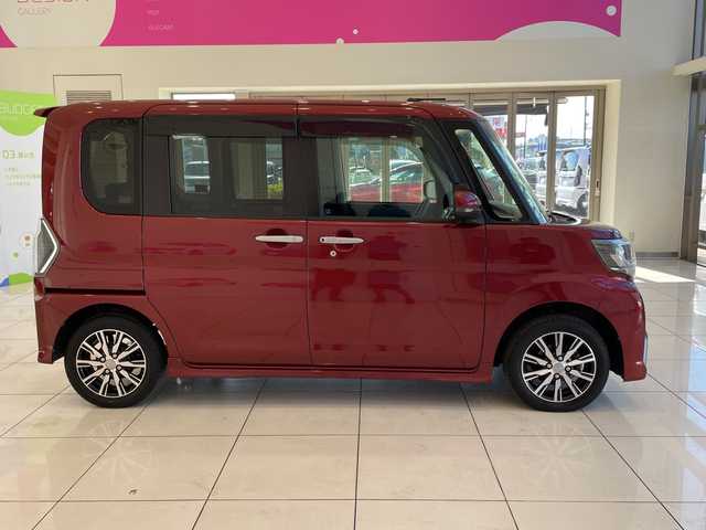 ダイハツ タント カスタム X トップED SA Ⅲ 埼玉県 2018(平30)年 5.9万km ファイアークォーツレッドM スマートアシスト /純正8インチメモリナビ/　　CD/DVD/BT/フルセグ /バックカメラ /片側パワースライドドア  /LEDオートライト /ハーフレザーシート /シートヒーター /純正14インチアルミホイール /ステアリングスイッチ /ETC