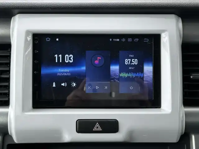 スズキ ハスラー G 宮城県 2017(平29)年 2.8万km ブルーイッシュブラックパール3 社外ディスプレイオーディオ/Radio/Bluetooth/シートヒーターDN席/純正フロアマット/純正アルミホイール15インチ/レーダーブレーキサポート/アイドリングストップ/横滑り防止/スマートキーx2