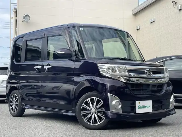 ダイハツ タント カスタム X SA 和歌山県 2014(平26)年 8.4万km ナイトシャドーパープルクリスタルM 衝突軽減ブレーキ/純正メモリーナビ・フルセグTV・CD・DVD/　Bluetooth・USB/バックカメラ/左リアパワースライドドア/LEDヘッドライト/スマートキー/エコアイドル/ドライブレコーダー/ETC