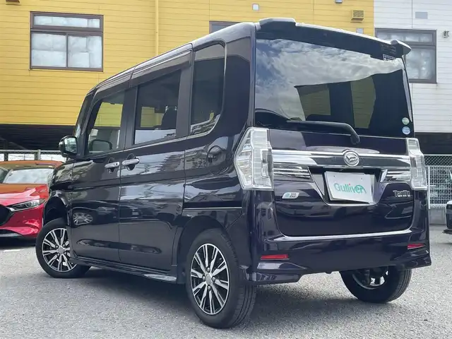 ダイハツ タント カスタム X SA 和歌山県 2014(平26)年 8.4万km ナイトシャドーパープルクリスタルM 衝突軽減ブレーキ/純正メモリーナビ・フルセグTV・CD・DVD/　Bluetooth・USB/バックカメラ/左リアパワースライドドア/LEDヘッドライト/スマートキー/エコアイドル/ドライブレコーダー/ETC