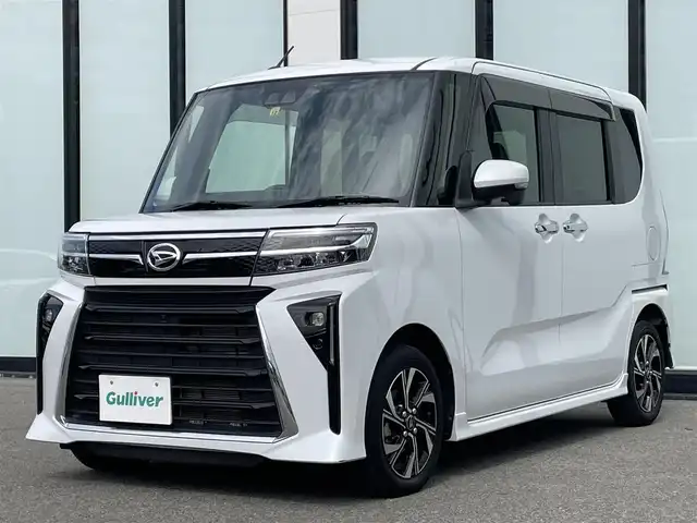 ダイハツ タント カスタム X 大阪府 2022(令4)年 3.2万km シャイニングホワイトパール スマートアシスト　/純正１０インチメモリーナビ　/　・フルセグＴＶ／ＣＤ／ＤＶＤ／ＢＴ／ＭＳＶ　/全方位カメラ　/両側電動パワースライドドア　/シートヒーター　/ＥＴＣ　/前方ドライブレコーダー　/前後コーナーセンサー