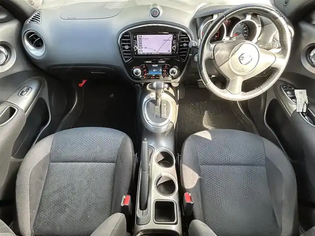 日産 ジューク 15RX Vセレクション 愛媛県 2016(平28)年 3.4万km サンライトイエロー 純正7型ナビ(Bluetooth/フルセグTV)/バックカメラ/アイドリングストップ/純正フロアマット/オートライト/ETC/プッシュスタート/革巻きステアリング/純正１７インチアルミホイール/テレビキャンセラー/現状サマー(純正AW)(215/55/R17)