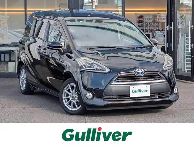 トヨタ シエンタ ハイブリッド G 福井県 2016(平28)年 5.8万km ブラックマイカ 純正SDナビ/AM/FM/フルセグ/BT/バックカメラ/両側パワースライドドア/衝突被害軽減システム/アイドリングストップ/レーンキープアシスト/横滑り防止装置/盗難防止装置/前方ドライブレコーダー/ビルトインETC/シートヒーター/ダブル＋サイドエアバッグ/カーテンエアバッグ/純正フロアマット/LEDヘッドライト/Fフォグ/スマートキー