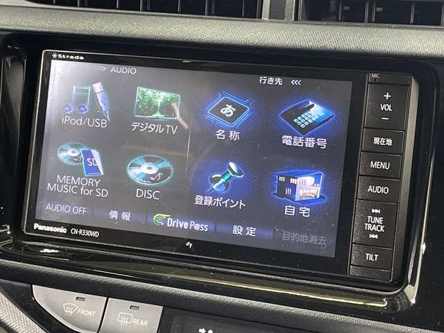 トヨタ アクア 神奈川県 2015(平27)年 3.9万km 黒 純正7型SDナビ（CN-R330WD）/AM FM DVD CD ハンズフリー/ETC/純正前方ドライブレコーダー（ZDR-022)/純正エアロ（フロント/サイド/リアアンダー）/ハーフレザー/オートライト/LEDヘッドライト/フォグランプ/純正フロアマット/純正１６AW/ルーフレール/横滑り防止装置/スマートキー/スペアキー/保証書/取扱説明書