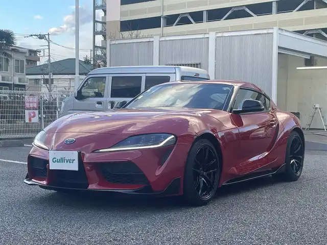 トヨタ スープラ SZ－R 静岡県 2022(令4)年 1.6万km 赤 ユーザー買取車両/純正MOPナビ/　【BT/地デジフルセグTV】/純正LEDヘッドライト/社外18インチAW/純正AWセット有/JBLサウンドシステム/アダクティブクルーズコントロール/衝突被害軽減システム/ハーフレザーシート/シートヒーター/パドルシフト/ドライブレコーダー/パワーシート/バックカメラ/クリアランスソナー/ヘッドアップディスプレイ/前後ドライブレコーダー/ETC2.0/スマートキー/Egプッシュスタート/新車時保証書/取扱説明書/スペアキー×1