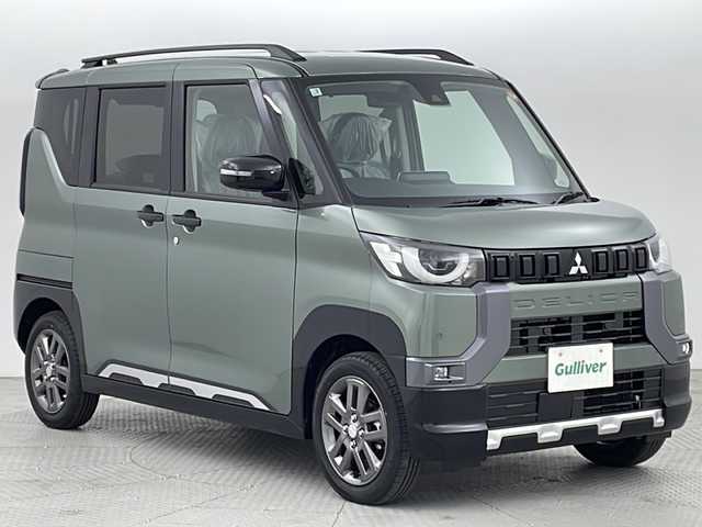三菱 デリカミニ T プレミアム 新潟県 2025(令7)年 0.1万km未満 ＤグリーンⅡ 4WD/e-Assist/9型ディスプレイオーディオ/Bluetooth/全周囲カメラ/両側パワースライドドア/レーダークルーズコントロール/LEDオートライト/ハーフレザーシート/シートヒーター/純正15インチアルミホイール/ルーフレール/パドルシフト/ステアリングヒーター/ステアリングリモコン/ウィンカーミラー/電格ミラー/デジタルインナーミラー/スマートキー