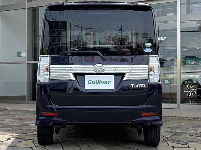 ダイハツ タント カスタム RS トップED SA Ⅲ 静岡県 2017(平29)年 5.3万km ナイトシャドーパープルクリスタルM ハーフレザーシート/社外ナビ/（Bluetooth／CD／DVD／USB／フルセグTV）/バックカメラ/前後ドライブレコーダー/ETC/両側パワースライドドア/運転席シートヒーター/後方コーナーセンサー/衝突被害軽減ブレーキ/LEDヘッドランプ/オートライト/オートマチックハイビーム/プッシュスタート/スマートキー