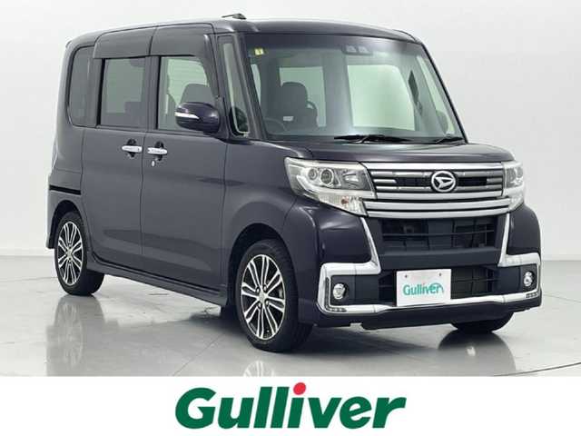 ダイハツ タント カスタム RS トップED SA Ⅲ 熊本県 2017(平29)年 5.3万km ナイトシャドーパープルクリスタルM ハーフレザーシート/社外ナビAVIC-RW900/（Bluetooth／CD／DVD／USB／フルセグTV）/前後ドライブレコーダー/ETC/両側パワースライドドア/運転席シートヒーター/後方コーナーセンサー/衝突被害軽減ブレーキ/アイドリングストップ/横滑り防止/LEDヘッドランプ/オートライト/オートマチックハイビーム/プッシュスタート/スマートキー/スペアキー1本