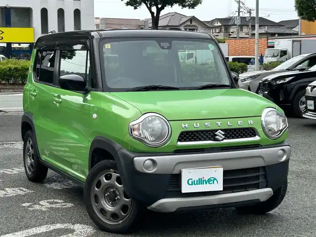 スズキ ハスラー G 熊本県 2016(平28)年 4.4万km ポジティブグリーンメタリック/ブラック2トーン ワンオーナー/レーダーブレーキサポート/社外ナビ/（CD・DVD・フルセグTV・BTオーディオ・SD）/バックカメラ/前席シートヒーター/横滑り防止装置/純正ゴムマット/純正ドアバイザー/新車保証書/取扱説明書/スマートスペアキー×1本