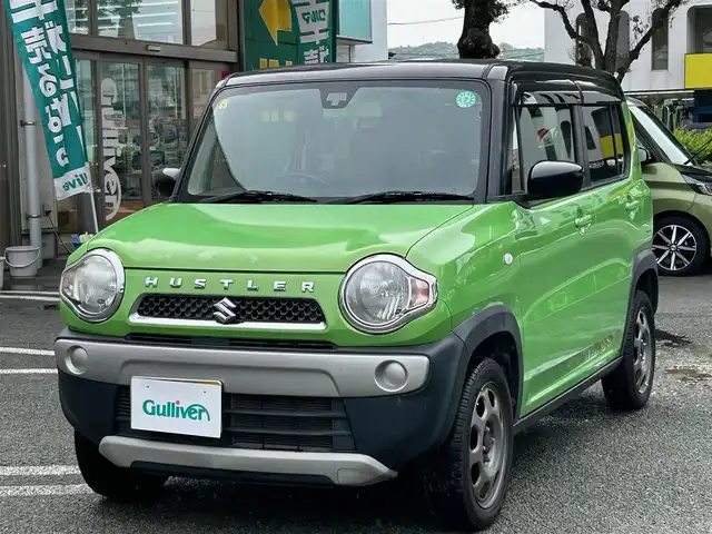 スズキ ハスラー G 熊本県 2016(平28)年 4.4万km ポジティブグリーンメタリック/ブラック2トーン ワンオーナー/レーダーブレーキサポート/社外ナビ/（CD・DVD・フルセグTV・BTオーディオ・SD）/バックカメラ/前席シートヒーター/横滑り防止装置/純正ゴムマット/純正ドアバイザー/新車保証書/取扱説明書/スマートスペアキー×1本
