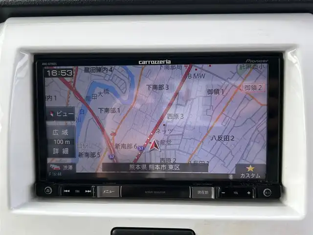 スズキ ハスラー G 熊本県 2016(平28)年 4.4万km ポジティブグリーンメタリック/ブラック2トーン ワンオーナー/レーダーブレーキサポート/社外ナビ/（CD・DVD・フルセグTV・BTオーディオ・SD）/バックカメラ/前席シートヒーター/横滑り防止装置/純正ゴムマット/純正ドアバイザー/新車保証書/取扱説明書/スマートスペアキー×1本