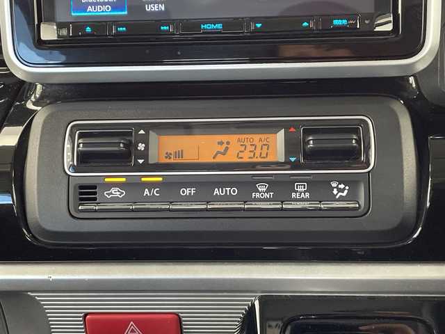 スズキ スペーシア カスタム HYBRID XS ターボ 栃木県 2018(平30)年 6.7万km ブルーイッシュブラックパール3 純正ナビ/（CD/DVD/フルセグTV/Bluetooth/SD/USB）/バックカメラ/デュアルセンサーブレーキサポート/ETC/前後ドラレコ/両側パワースライドドア/シートヒーター/サーキュレーター/禁煙車/オートライト/LEDヘッドライト/パドルシフト/横滑り防止装置/スマートキー/プッシュスタート/アイドリングストップ/ステアリングスイッチ/電動格納ミラー/純正アルミホイール/純正フロアマット