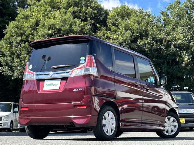 スズキ ソリオ GX2 東京都 2020(令2)年 5.1万km クラレットレッドM ワンオーナー/社外8インチナビ（MDV-S707L）/・フルセグTV/DVD/Bluetoothオーディオ/両側電動スライドドア/セーフティサポート/・デュアルカメラブレーキサポート/・誤発進抑制機能/・車線逸脱警報/・ハイビームアシスト/・アクティブクルーズコントロール/スマートキー/プッシュスタート/前席シートヒーター/保証書/取扱説明書/スペアキー