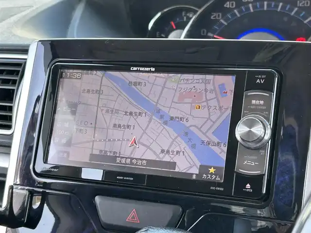 ダイハツ タント カスタム RS トップED SA Ⅲ 愛媛県 2017(平29)年 4.3万km ブラックマイカメタリック 登録時走行距離：42733Km/ディーラーOP社外メモリナビ/AM/FM/フルセグTV/Bluetooth/CD/DVD/Bカメラ/アイドリングストップ/社外ETC/スマートキー/ベンチシート/両側パワスラ/横滑り防止装置/盗難防止装置/衝突軽減システム/LEDヘッドライト/オートライト/オートハイビーム/フォグランプ/エンジンスタートボタン/スマートキー/純正アルミホイール/純正フロアマット/スペアキー1本/サンシェード
