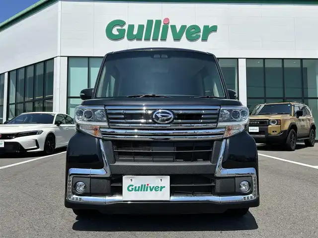 ダイハツ タント カスタム RS トップED SA Ⅲ 愛媛県 2017(平29)年 4.3万km ブラックマイカメタリック 登録時走行距離：42733Km/ディーラーOP社外メモリナビ/AM/FM/フルセグTV/Bluetooth/CD/DVD/Bカメラ/アイドリングストップ/社外ETC/スマートキー/ベンチシート/両側パワスラ/横滑り防止装置/盗難防止装置/衝突軽減システム/LEDヘッドライト/オートライト/オートハイビーム/フォグランプ/エンジンスタートボタン/スマートキー/純正アルミホイール/純正フロアマット/スペアキー1本/サンシェード