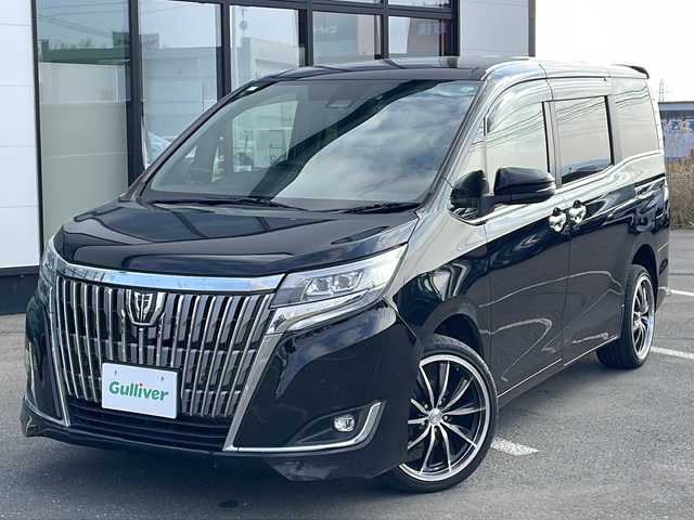 トヨタ エスクァイア Gi 道東・釧路十勝 2019(平31)年 6.9万km ブラック ・4WD/・寒冷地仕様/・ALPINE9インチビッグXSDメモリナビ/（フルセグ・BT・CD・DVD・FM・AM）/・ALPINE10.2型フリップダウンモニター/・バックカメラ/・ETC/・社外前方ドライブレコーダー/・スマートキー一体型純正エンジンスターター/・社外GPSレーダー/・衝突軽減システム/・車線逸脱警報/・クルーズコントロール/・フロントワイパーデアイサー/・両側パワースライドドア/・革シート/・前席シートヒーター/・LEDヘッドライト/・本革ステアリング/・フォグライト/・オートマチックハイビーム/・オートライト/・本革巻きステアリング/・ステアリングスイッチ/・社外フロアマット/・ドアバイザー/・スマートキー/・プッシュスタート/・純正17インチアルミホイール夏タイヤ積込