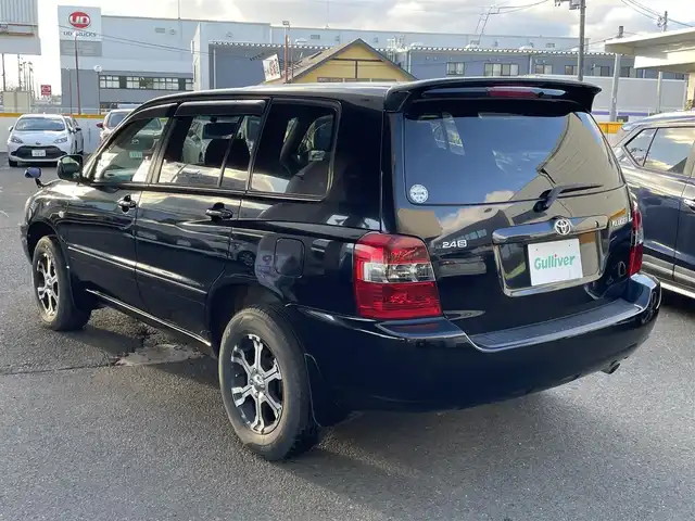 トヨタ クルーガー Ｌ 2．4S 宮城県 2004(平16)年 14.4万km ブラック ・社外ナビ/（パナソニック/CN-AW8500)/（フルセグTV/CD/DVD）/・電動格納ミラー/・革ステアリング/・ETC/・ISOFIX/・バイザー/・HIDライト/・フロントフォグランプ/・オートライト/・フロアマット/・社外16インチアルミホイール/・Wエアバッグ/ABS/・取扱説明書