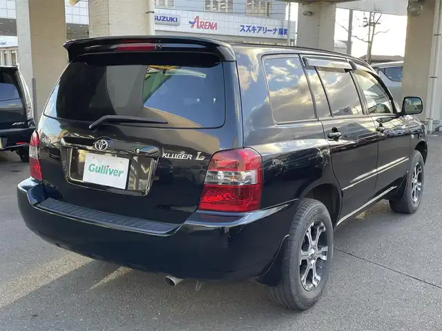 トヨタ クルーガー Ｌ 2．4S 宮城県 2004(平16)年 14.4万km ブラック ・社外ナビ/（パナソニック/CN-AW8500)/（フルセグTV/CD/DVD）/・電動格納ミラー/・革ステアリング/・ETC/・ISOFIX/・バイザー/・HIDライト/・フロントフォグランプ/・オートライト/・フロアマット/・社外16インチアルミホイール/・Wエアバッグ/ABS/・取扱説明書